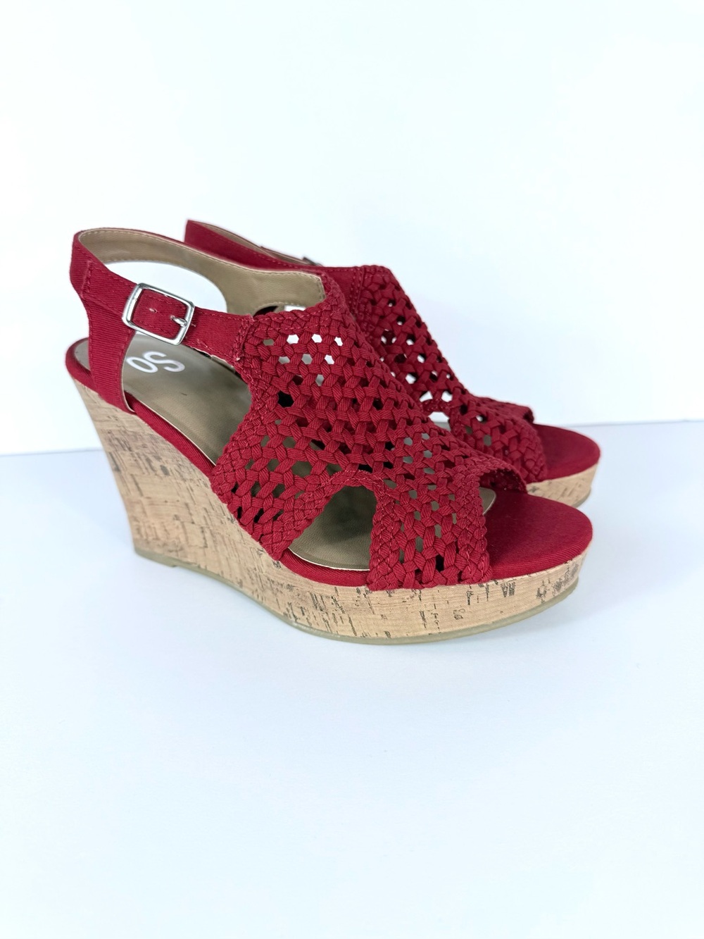 SO Red Wedge Sandals